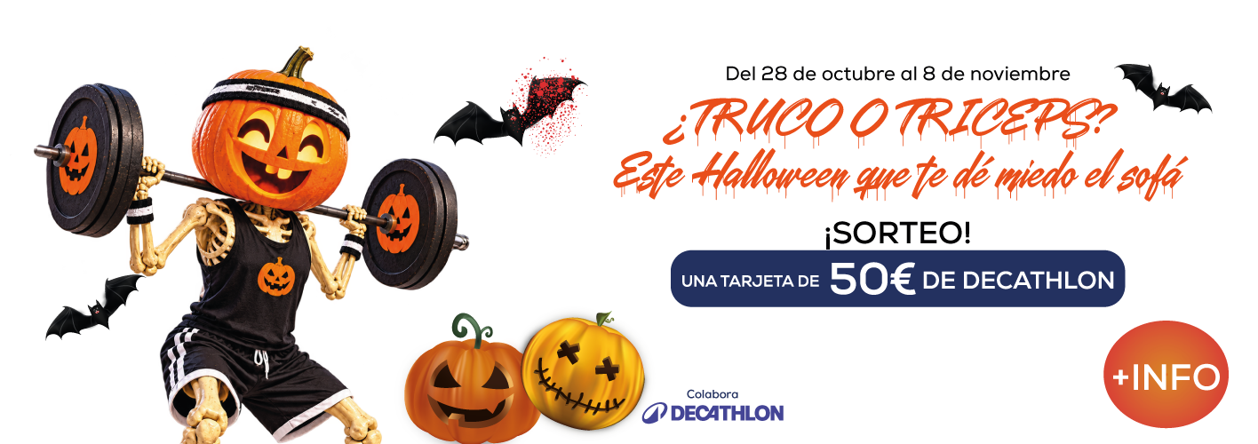 ¿Truco o tríceps? Sorteo de una tarjeta de 50 € de Decathlon, del 28 de octubre al 8 de noviembre